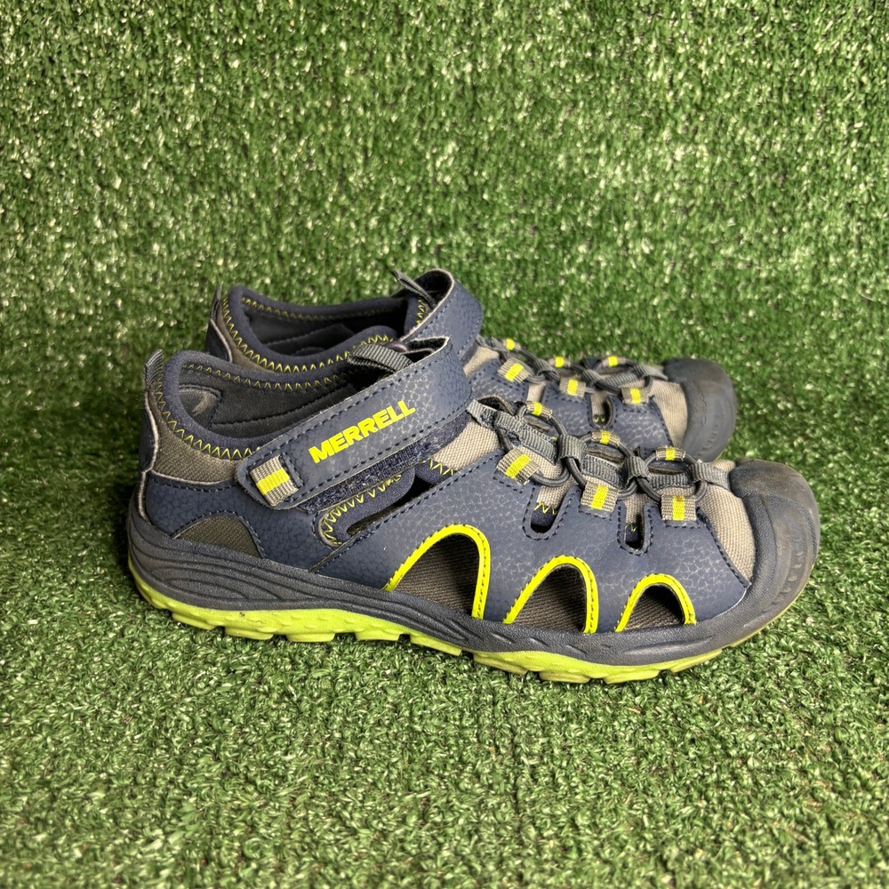 Merrell Hydro Choprock Hook Loop Hiking Water Sandal Blue Lime Kids Boys Size 2M
